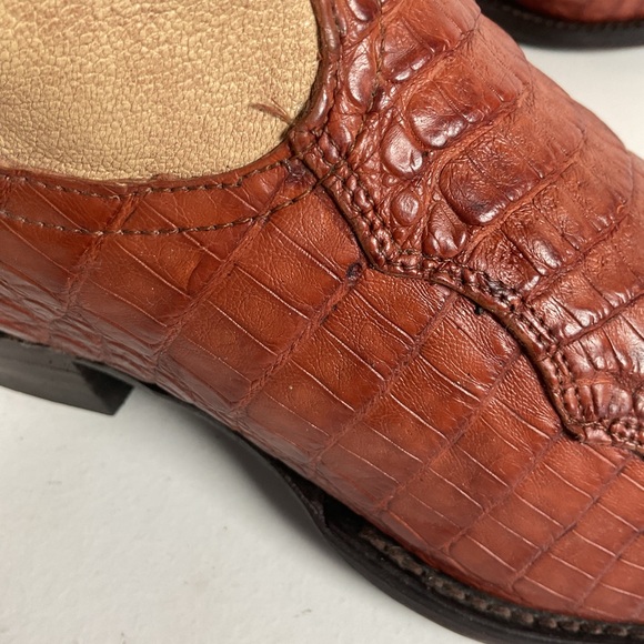 Tony Lama Royal Caiman Cowgirl Boots 7.5 M Belly Cut Tooled - Picture 15 of 16